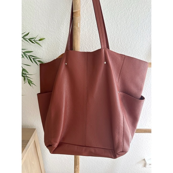 Genuine Leather Brown Tote - Picture 2 of 15